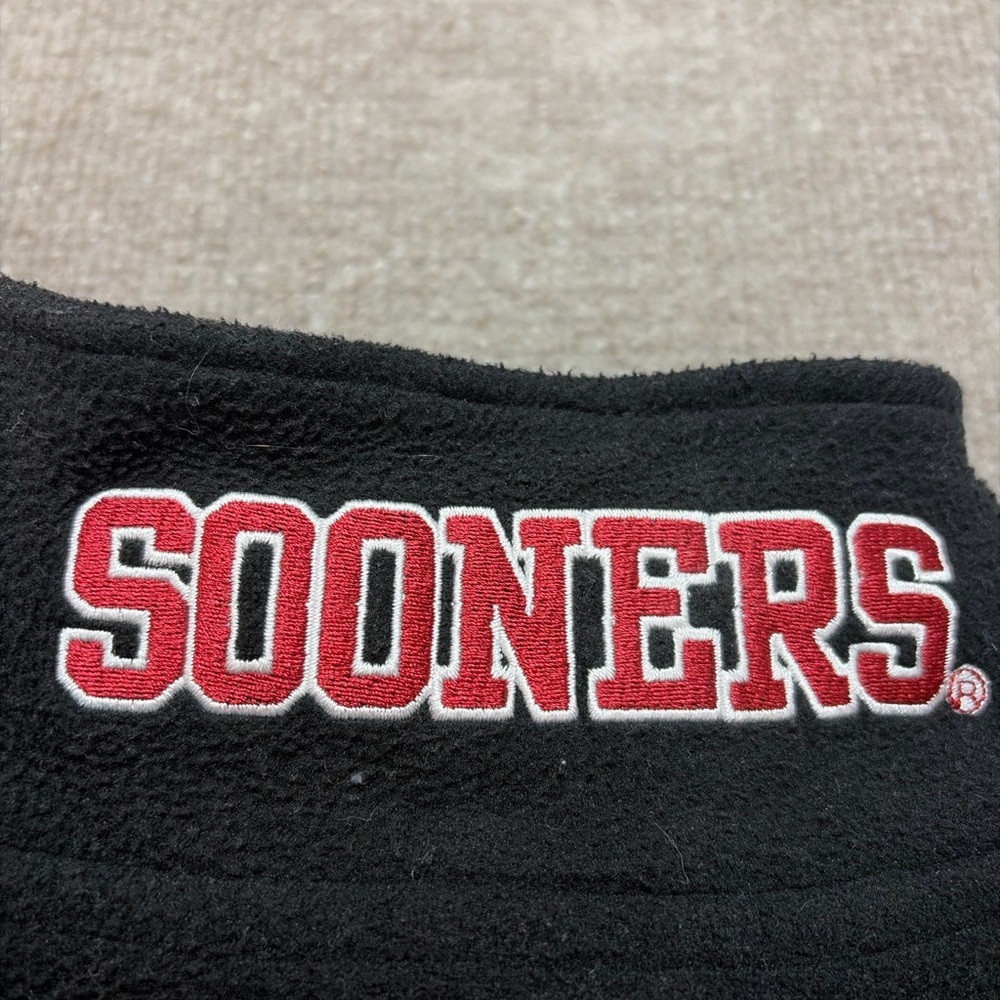 Victoria’s Secret PINK Oklahoma Sooners Fleece Vest Black Quarter Zip XS 0724 - Picture 6 of 6